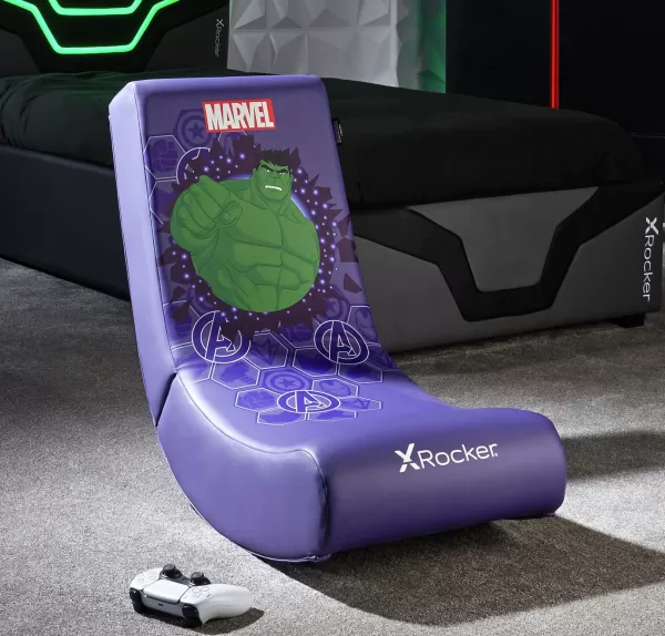 Image of X Rocker Marvel Hero Video Rocker Junior Gaming Chair - Hulk