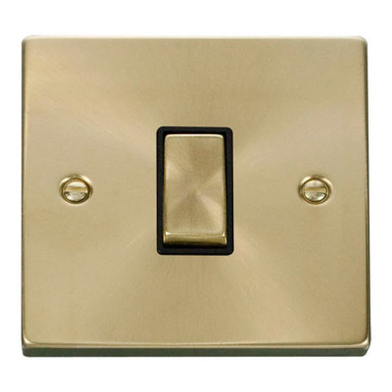 Image of SE Home Satin / Brushed Brass 10A 1 Gang 2 Way Ingot Light Switch Gold