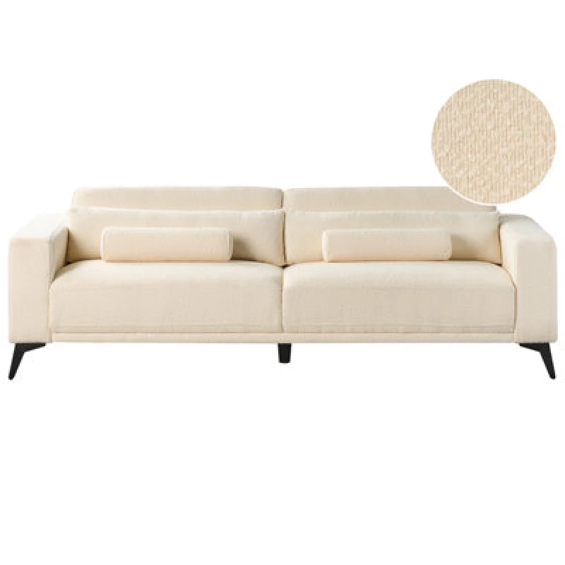 Image of Beliani Sofa 3 Seater Ange Boucle Off-White