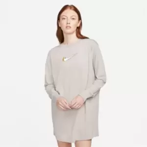 Image of Nike Sportswear Long Sleeve Dance Dress Womens - Grey