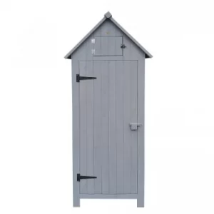 Image of Charles Bentley FSC Slim Tall Garden Storage Shed Grey