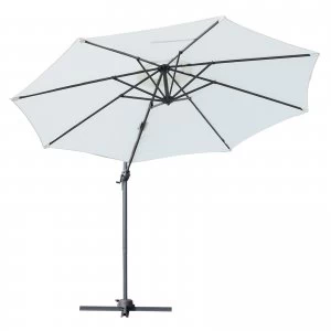 Image of Outsunny Roma Sun Umbrella Cantilever Parasol 360° Rotation w/ Cross Base