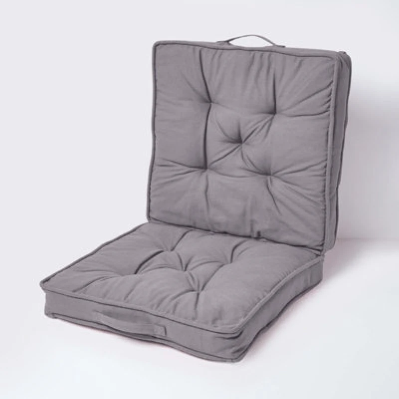 Image of Homescapes Cotton Travel Support Booster Cushion Charcoal