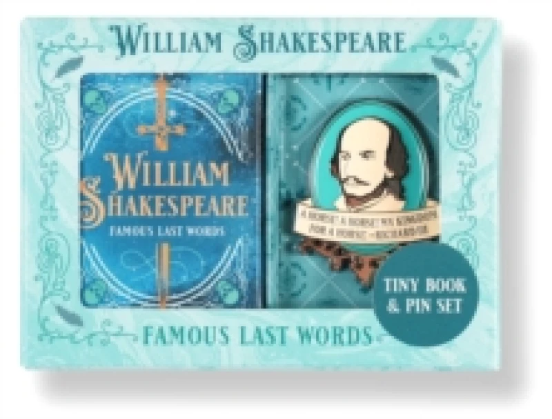 Image of William Shakespeare Tiny Book and Pin Set Multiple-component retail product