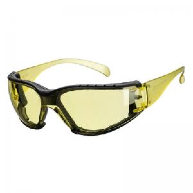 Image of Portwest Wrap Around Plus Safety Glasses PS32AMR Frame: Amber