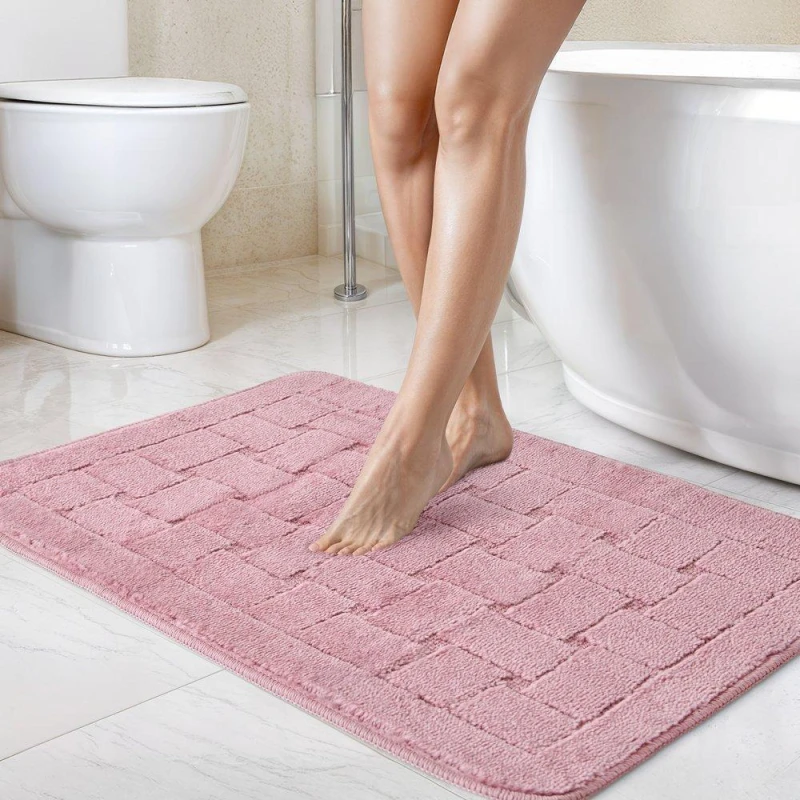 Image of EMMA BARCLAY Orkney Dusky Pink Bath Mat and Pedestal Set 12401382