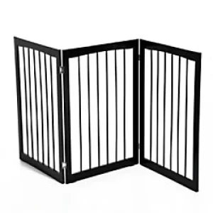 Image of PawHut Folding Pet Gate Dark brown 1540 mm x 12mm x 760 mm