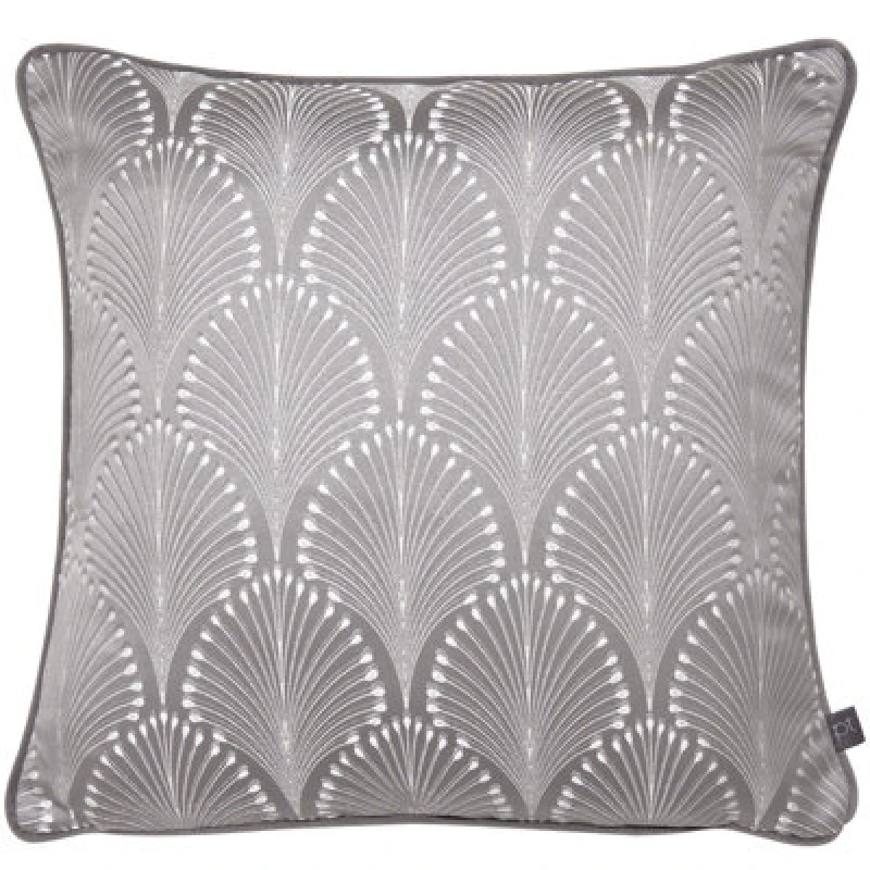 Image of Prestigious Textiles Boudoir Jacquard Piped Cushion Dark Grey