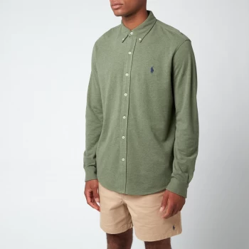 Image of Polo Ralph Lauren Mens Featherweight Mesh Shirt - Moss Green Heather - XL