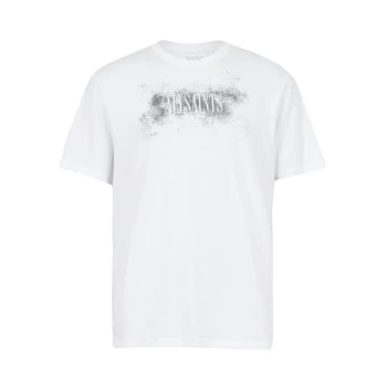 Image of AllSaints Shadow Stamp Short Sleeve Crew - Optic White
