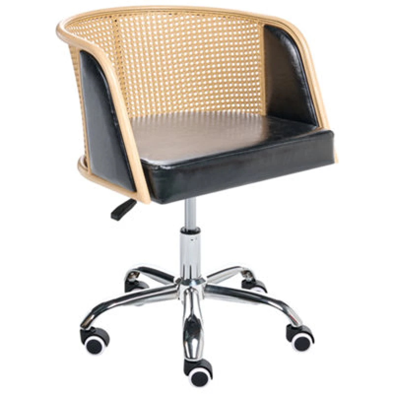 Image of Beliani Desk Chair Elkhart Faux Leather Black