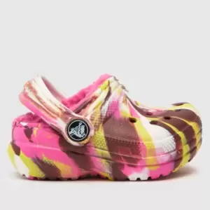 Image of Crocs Purple Classic Lined Clog Girls Toddler Sandals