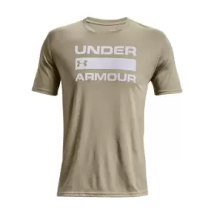 Image of Under Armour Team Wordmark Short Sleeve T Shirt Mens - Beige