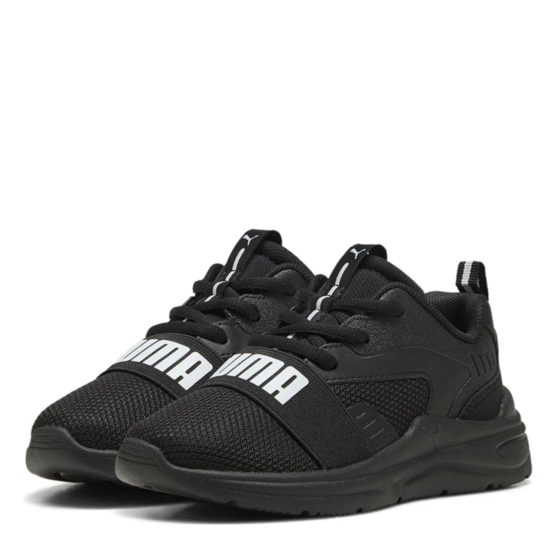 Image of Puma Kids Wired SoftRide Runners Triple Black male C13 (32)