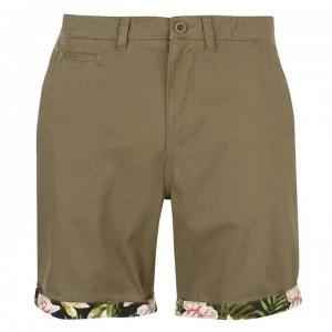 Image of Pierre Cardin AOP Turn Up Shorts Mens - Khaki