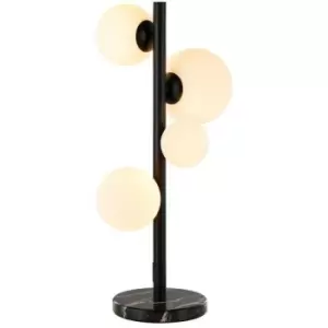Image of Luminosa Marshall Table Lamp, 4 Light G9, Satin Black, Opal Glass