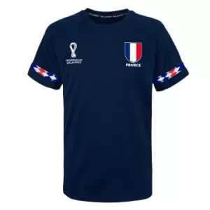 Image of Fifa World Cup Qatar 2022 France Mens T-Shirt in Blue