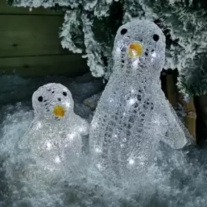 Image of Samuel Alexander - 33cm LED Indoor Outdoor Acrylic Twinkling Penguins Christmas Decoration in Cool White