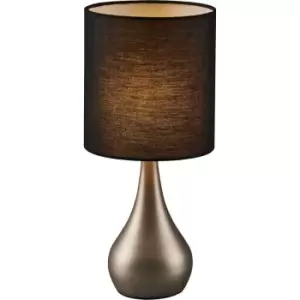 Image of Sarah Table Lamp with Touch Control, Standing Bedside Light with Tap Sensor, Modern Lighting in Black for Living Room or Bedroom - Brushed Steel