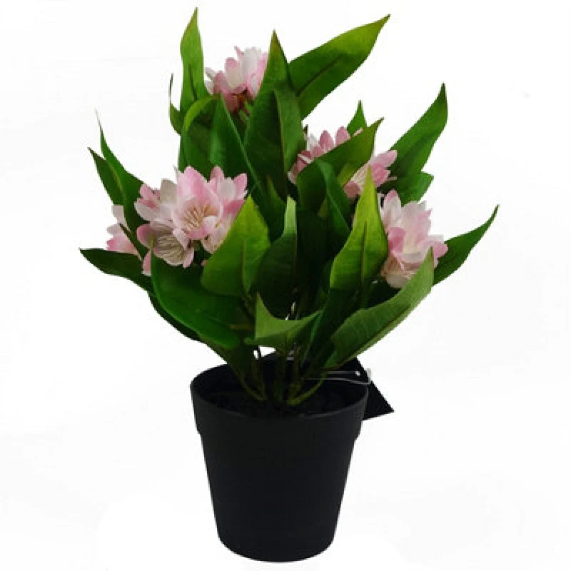 Image of Leaf 18Cm Artificial Freesia Plant Light Pink Flowering