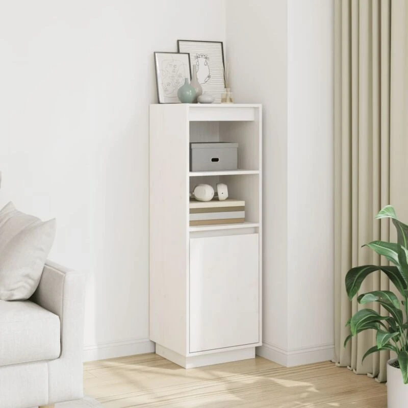 Image of VIDAXL Highboard White 37x34x110cm Solid Wood Pine Vidaxl 8720286841082