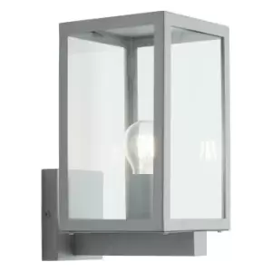 Image of Zinc HESTIA Outdoor Glass Panel Box Lantern Silver