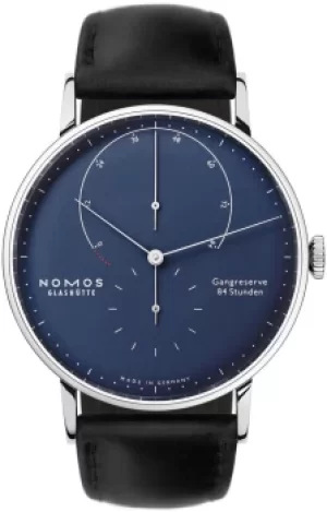 Image of Nomos Glashutte Watch Lambda White Gold Deep Blue Sapphire Crystal