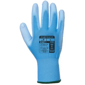 Image of Portwest - A120B4RS - sz S PU Palm Glove - Blue