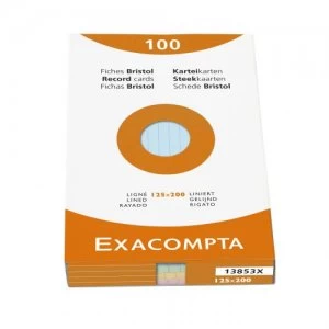 Image of Exacompta Record Cards Lined 125x200mm Assorted 13853X (PK100)