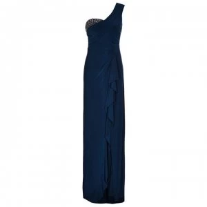 Image of Adrianna Papell Drape Front Dress - MIDNIGHT TEAL