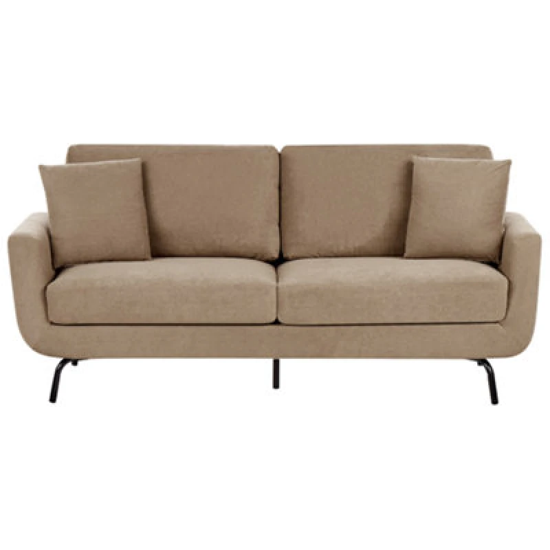 Image of Beliani Sofa 3 Seater Vesala Fabric Light Brown