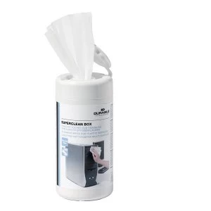 Image of Durable SuperClean Hard Surface Cleaning Tub White 1 x Tub of 100 Wipes