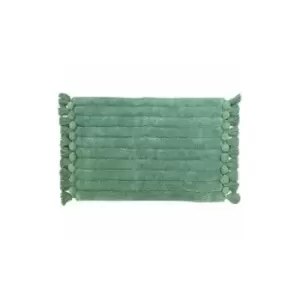 Image of Furn Tassel Ribbed Bath Mat (One Size) (Green) - Green