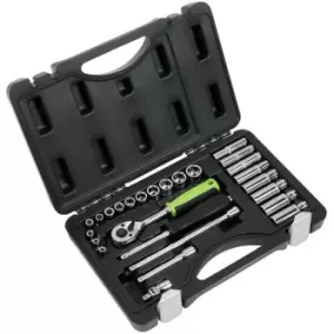 Image of S01234 Socket Set 26pc 1/4'Sq Drive Metric - Sealey
