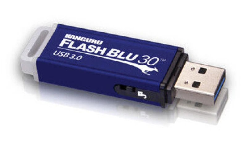 Image of iStorage iStorage Kanguru FlashBlu30 SuperSpeed USB3.0 64GB |Secure Flash Drive| Physical Write Protect Switch Windows “Ready Boostcompatible ALK-