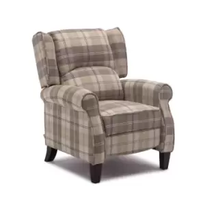 Image of Eaton Tartan Recliner Chair - Beige