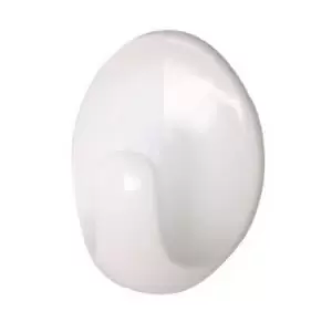 Image of Large Oval Self-adhesive Hook - White - 2 Pack