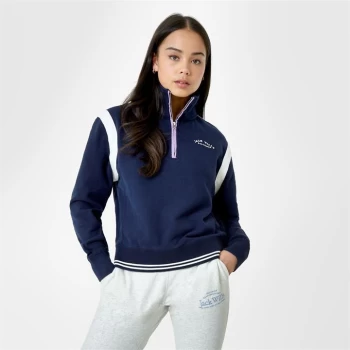 Image of Jack Wills Ronford Half Zip Track Top - Navy