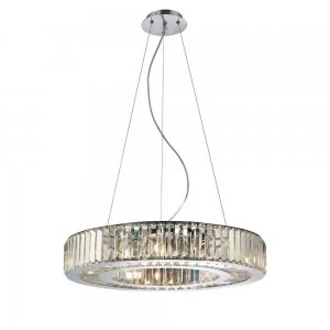 Image of Ceiling Pendant 9 Light Polished Chrome, Crystal