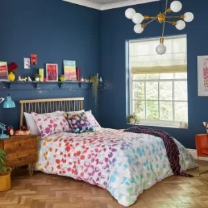 Image of Clarissa Scattered Hearts Rainbow 100% Cotton Duvet Cover Set MultiColoured