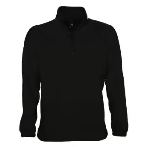 Image of SOLS Ness Unisex Zip Neck Anti-Pill Fleece Top (M) (Black)