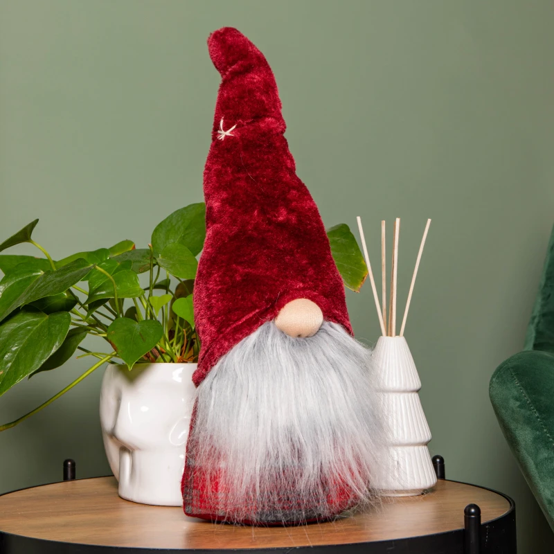 Image of 48cm Red Tartan Sitting Christmas Gonk with Snowflake Hat
