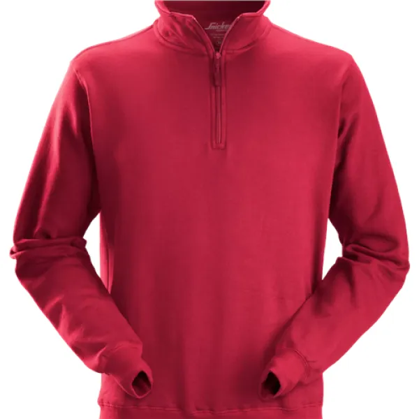Image of Snickers 1/2 Zip Sweatshirt - Chili Red - M