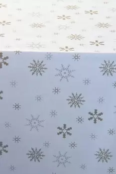 Image of Cotton Christmas Snowflake Table Runner