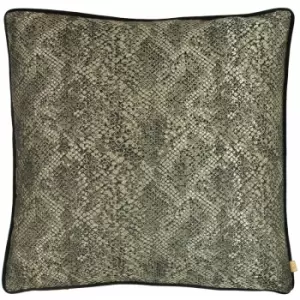 Image of Kai Viper Snake Skin Print Piped Edge Cushion Cover, Bronze, 50 x 50 Cm