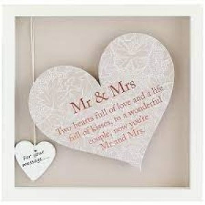 Image of Said with Sentiment Square Heart Frames Mr & Mrs