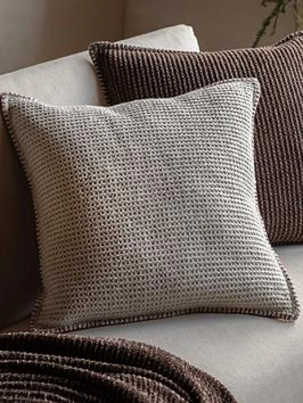 Image of Crossland Grove Haven Textured Weave Cushion Cream 450X450mm, Cream 5061087223169