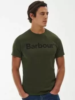 Image of Barbour Large Logo T-Shirt - Khaki Size M Men