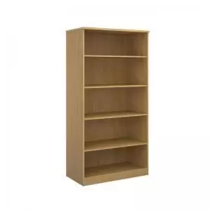 Image of Deluxe bookcase 2000mm high with 4 shelves - oak