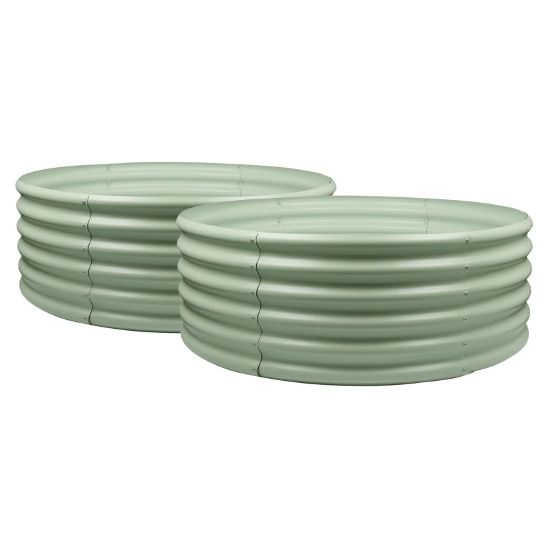 Image of Harbour Housewares Round Raised Garden Beds - 120cm x 45cm - Pack of 2 in Green Size: 120cm x 45cm Green Unisex 120cm x 45 cm